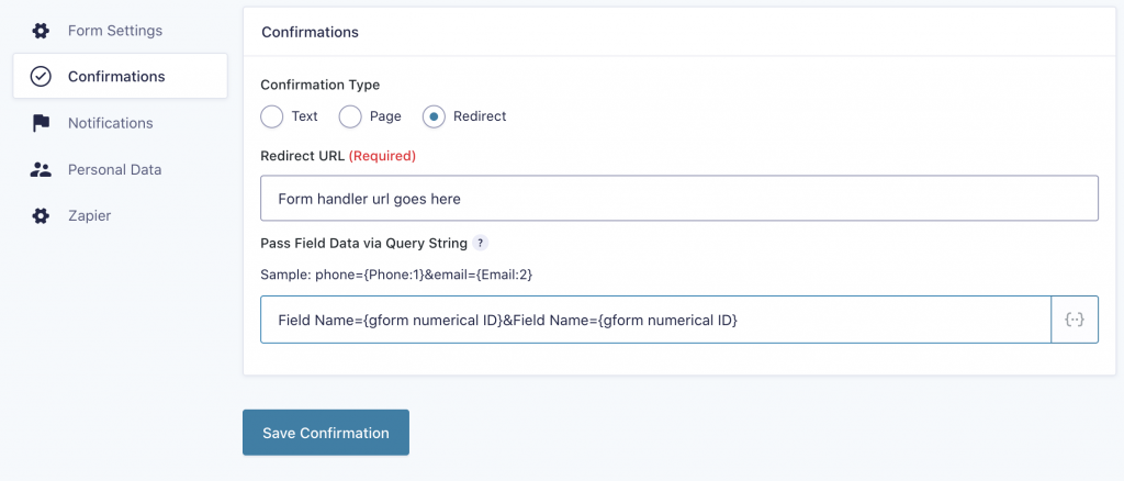 Paste in the form handler URL and map the fields with matching field names and gravity form field IDs.